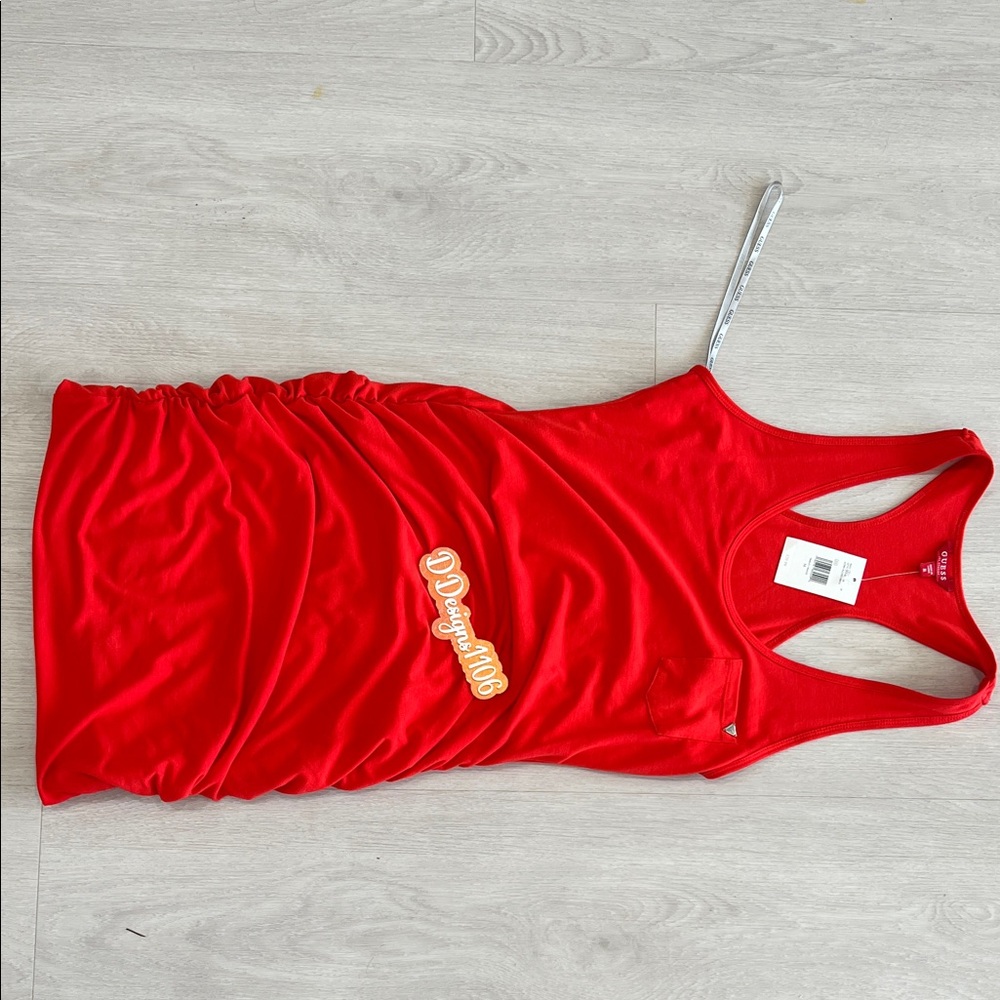 Guess orange Red Sleeveless Bodycon Dress